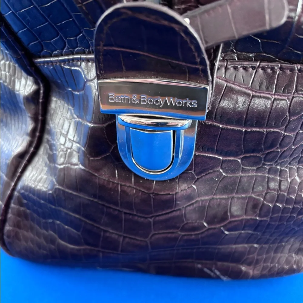 Bath Body Works Brown Carry On Faux Croccodile Duffle 20